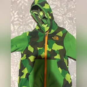 The North Face Green and Orange Camo Jacket